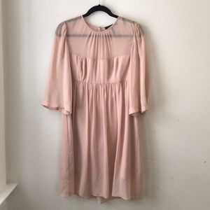 Blush BCBG Max Azria Morgan silk chiffon dress